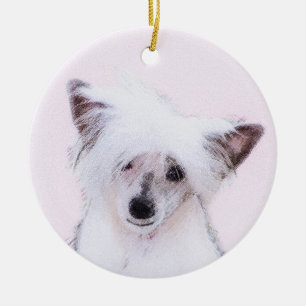 Chinese Crested Powderpuff-schilderijen - Dog Art Keramisch Ornament