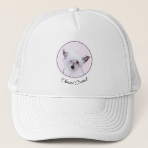 Chinese Crested Powderpuff-schilderijen - Dog Art Trucker Pet
