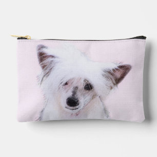 Chinese Crested Powderpuff Witte Schilderhond Kuns Etui