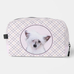 Chinese Crested Powderpuff Witte Schilderhond Kuns Toilettasje