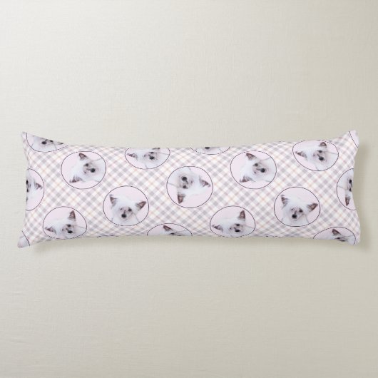 Chinese Crested Powderpuff Witte Schilderij Hond A Lichaamskussen (Voorkant)