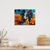 Chinese Crested Quilling Art Dog Portret Poster (Keuken)