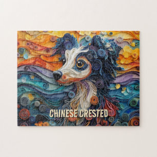 Chinese Crested Quilling Kunsthond Portret Legpuzzel