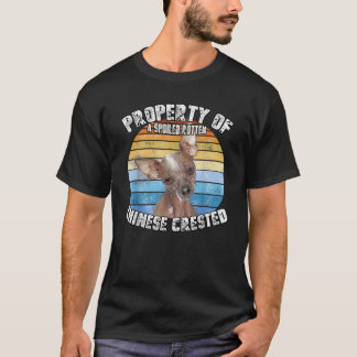 Chinese Crested Retro Eigendom Van T-shirt