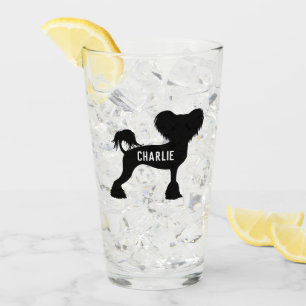 Chinese Crested Silhouette Crestie Dog Custom Glas