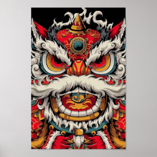 Chinese dansende kleuren illustratie poster