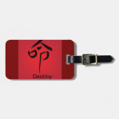 Chinese Destiny Symbol Calligraphy Bagagelabel (Voorkant horizontaal)