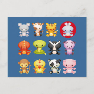 Chinese Dierenriem Jaar van het Konijn Feestdagenkaart