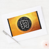 Chinese Dog Year W Symbool B Circle Gold R Sticker (Envelop)