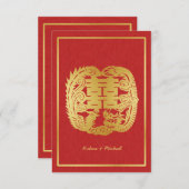Chinese Double Happiness Dragon / Phoenix RSVP (Voorkant / Achterkant)