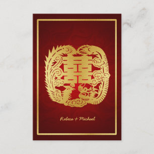 Chinese Double Happiness Dragon / Phoenix RSVP