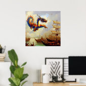 Chinese draak (20) poster (Thuiskantoor)