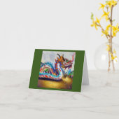 Chinese draak (21) kaart (Gele Bloem)