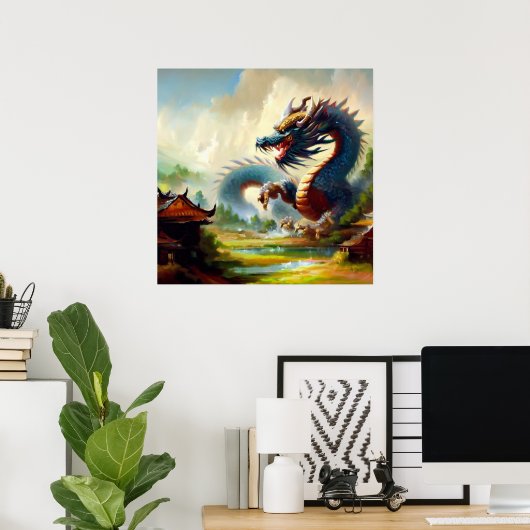 Chinese draak (36) poster (Thuiskantoor)