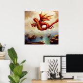 Chinese draak (9) poster (Thuiskantoor)