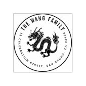 Chinese draak | Aangepast familienaam Return-adres Rubberstempel (Afrduk)