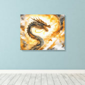 Chinese draak canvas afdruk (Insitu (Houten vloer))