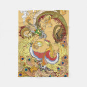Chinese draak en tongbek fleece deken (Voorkant)