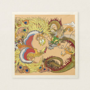 Chinese draak en tongbek servetten