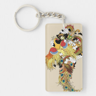 Chinese draak en tongbek sleutelhanger