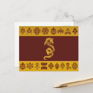 Chinese draak, gouddraak, Fantasy, mythologie Briefkaart