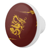 Chinese draak, gouddraak, Fantasy, mythologie Keramische Knop (Rechts)