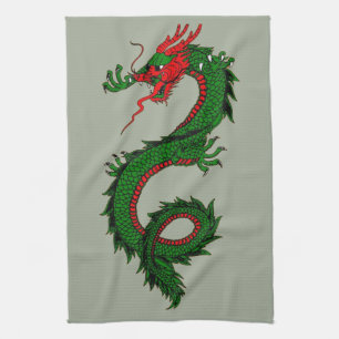 Chinese draak keukenhanddoek