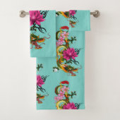 Chinese draak Lotus Cherry Blossoms Bad Handdoek (Insitu)