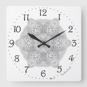 Chinese Draak Mandala Vierkante Wandklok Klok