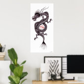 Chinese draak met succes symbool art poster (Thuiskantoor)