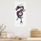 Chinese draak met succes symbool art poster (Keuken)
