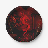 Chinese draak papieren bordje (Voorkant)