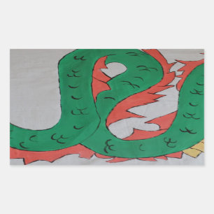 Chinese draak rechthoekige sticker