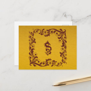 Chinese draak, rode draak, Fantasy, mythologie Briefkaart