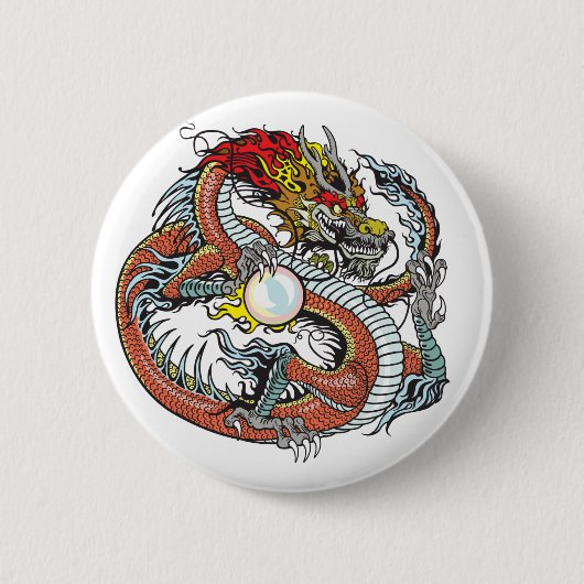 chinese draak ronde button 5,7 cm (Voorkant)