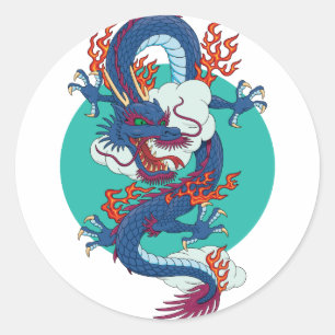 Chinese draak ronde sticker