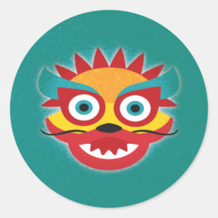 Chinese Draak Succes Nieuwjaar Ronde Sticker