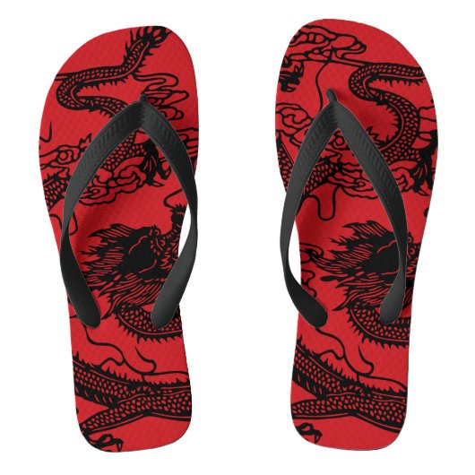 Chinese draak teenslippers (Voetbed)