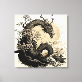 Chinese dragon 2 canvas afdruk