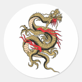 Chinese Dragon aanpasbare design Ronde Sticker