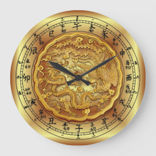 Chinese Dragon Clock ~ Dragon and Phoenix ~ Grote Klok