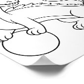 Chinese Dragon Coloring Page Poster (Hoek)