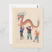 Chinese Dragon Dance Post Kaart (Voorkant / Achterkant)
