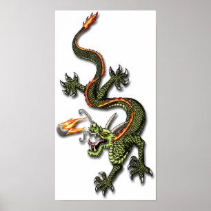 Chinese Dragon en Pearl Poster
