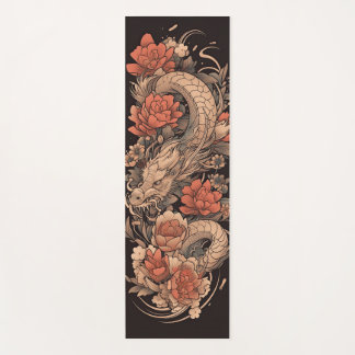 Chinese Dragon en Roos Flower Yoga Mat