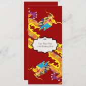 Chinese Dragon geïnspireerde uitnodiging (Voorkant / Achterkant)