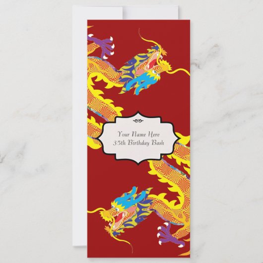 Chinese Dragon geïnspireerde uitnodiging (Voorkant)