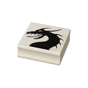 Chinese Dragon hoofd spiegel silhouet art stempel