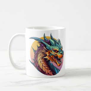 Chinese Dragon Kleurrijke Cartoon Koffiemok