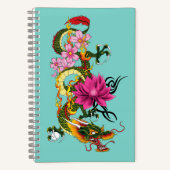 Chinese Dragon Lotus Chery Blossoms Notitieboek (Voorkant)